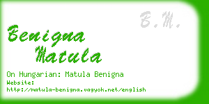 benigna matula business card